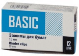 Зажим для бумаг Silwerhof BASIC, 15 мм, арт. 511013