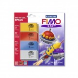 FIMO soft - набор для детей &quot;Космос&quot; cостоящий из 4-х блоков по 25 гр. и брошюры с пошаговой инструкцией, языки: английский, французский, испанский, португальский. Артикул:8024 44 L2
