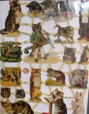 Миниатюрное изображение для скрапбукинга &quot;Кошачий оркестр&quot; 27*17см. 3лист. Артикул:1516052